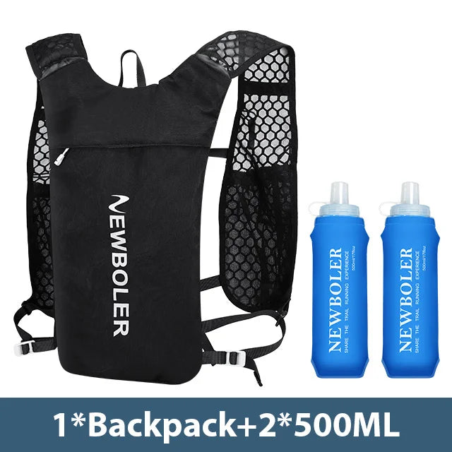 NEWBOLER Ultralight Trail Running Hydration Vest Backpack with Blue Bottle (BAG649)