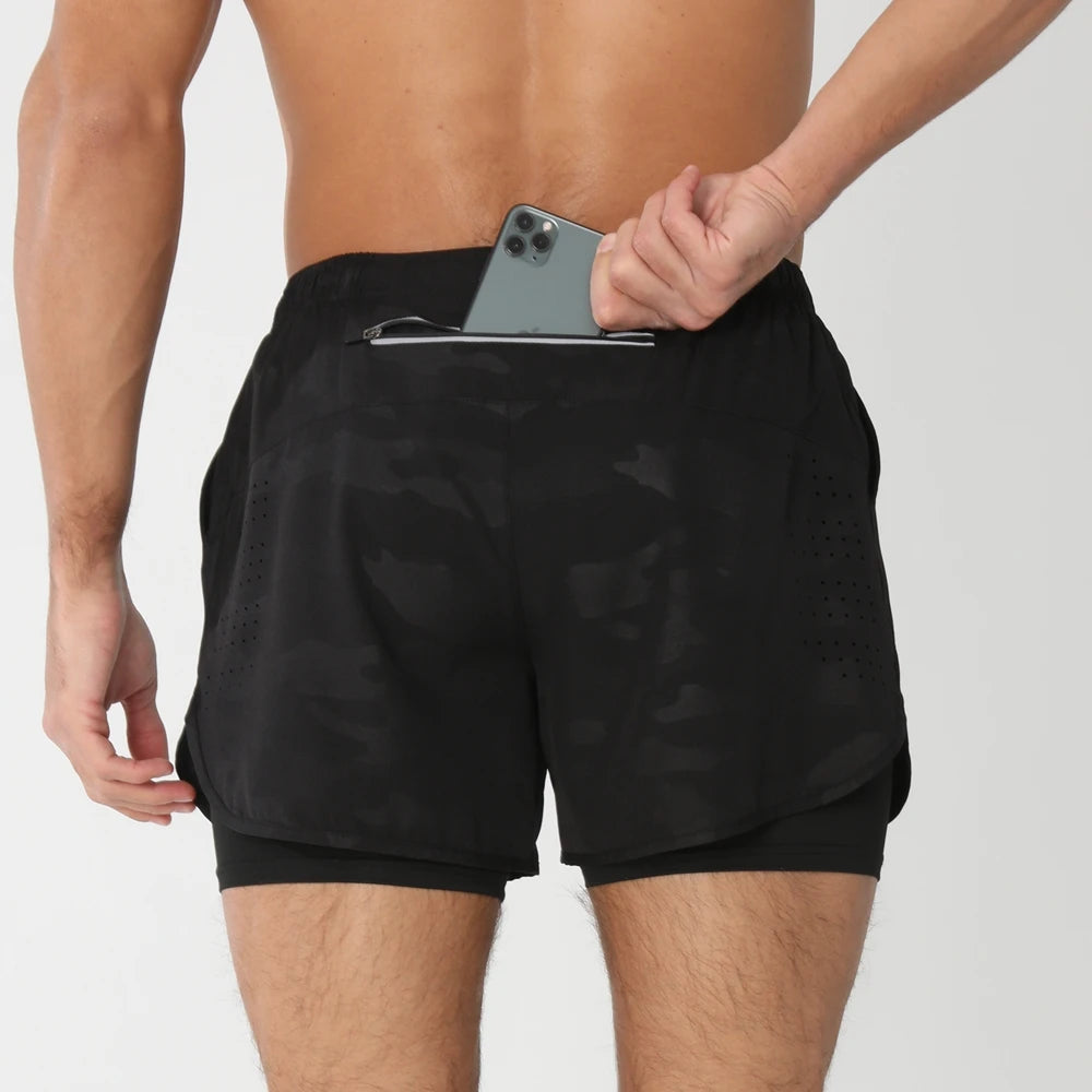 GITF Men’s 2-in-1 Quick-Dry Training Shorts (DK-926)