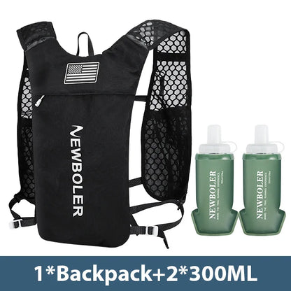 NEWBOLER Ultralight Trail Running Hydration Vest Backpack with Green Bottle (BAG649)
