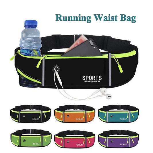 Waterproof Running Waist Bag – Reflective Sport Belt for Men & Women