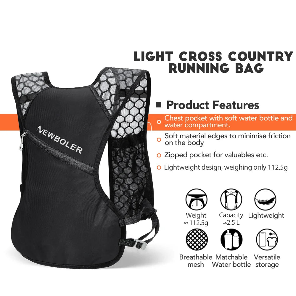 NEWBOLER Lightweight Hydration Running Vest Backpack (BAG629)