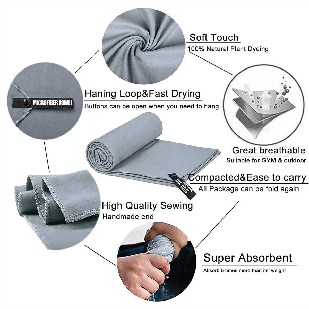 DUTRIEUX Sports Quick-Dry Microfiber Towel