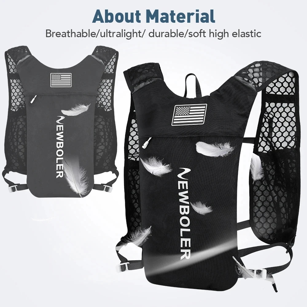 NEWBOLER Ultralight Trail Running Hydration Vest Backpack with Green Bottle (BAG649)