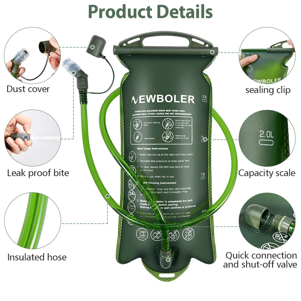 NEWBOLER Ultralight Trail Running Hydration Vest Backpack with Green Bottle (BAG649)