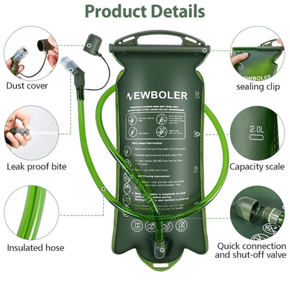 NEWBOLER Ultralight Trail Running Hydration Vest Backpack with Green Bottle (BAG649)