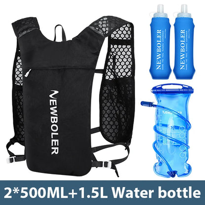 NEWBOLER Ultralight Trail Running Hydration Vest Backpack with Blue Bottle (BAG649)