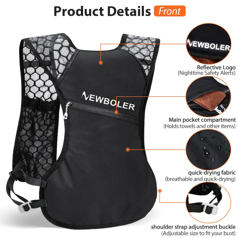 NEWBOLER Lightweight Hydration Running Vest Backpack (BAG629)