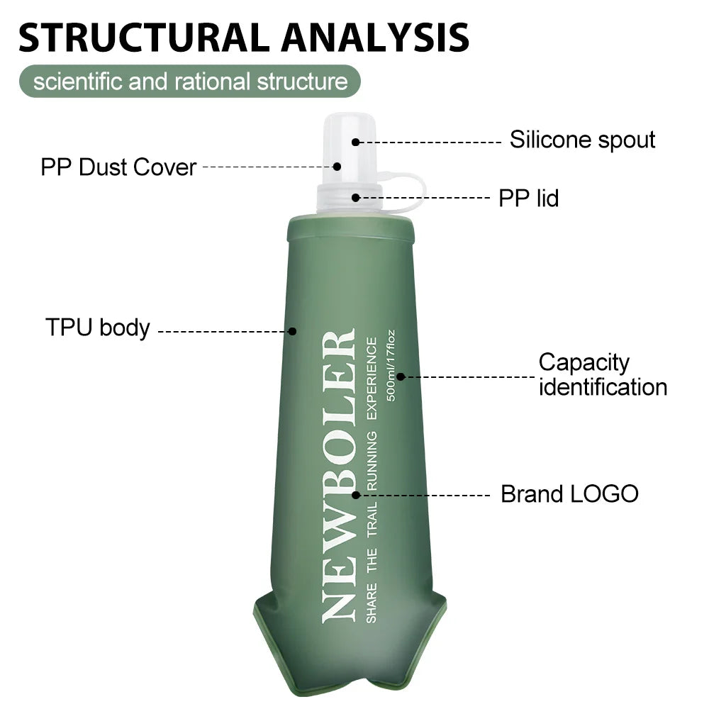 NEWBOLER Ultralight Trail Running Hydration Vest Backpack with Green Bottle (BAG649)