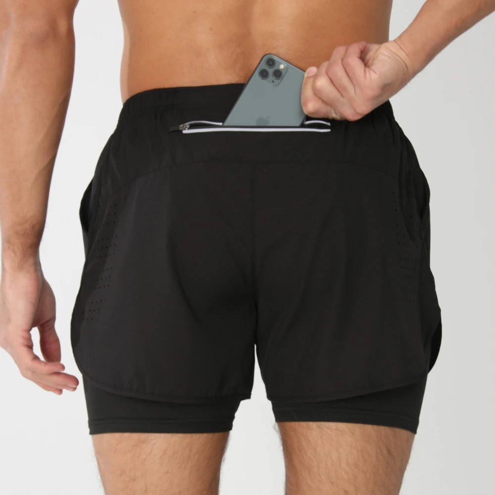 GITF Men’s 2-in-1 Quick-Dry Training Shorts (DK-926)