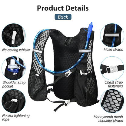 NEWBOLER Ultralight Trail Running Hydration Vest Backpack with Blue Bottle (BAG649)