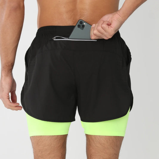 GITF Men’s 2-in-1 Quick-Dry Training Shorts (DK-926)